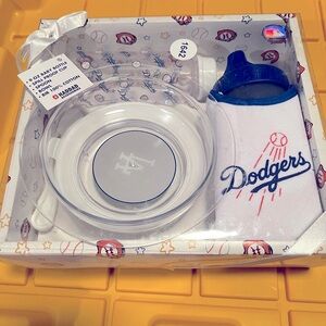New in box Dodgers baby gift set
